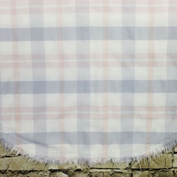 Free People Loveland Plaid Pastel Combo Long Sleeve Button Down Shirt Womens S - Picture 9 of 16